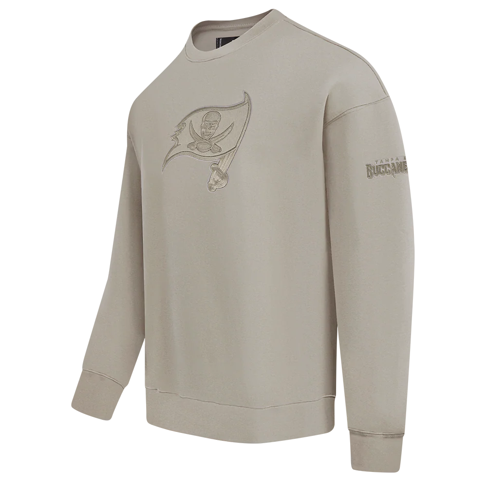 NFL TAMPA BAY BUCCANEERS NEUTRAL MEN'S DROP SHOULDER FLC CREWNECK (TAUPE) - Image 10