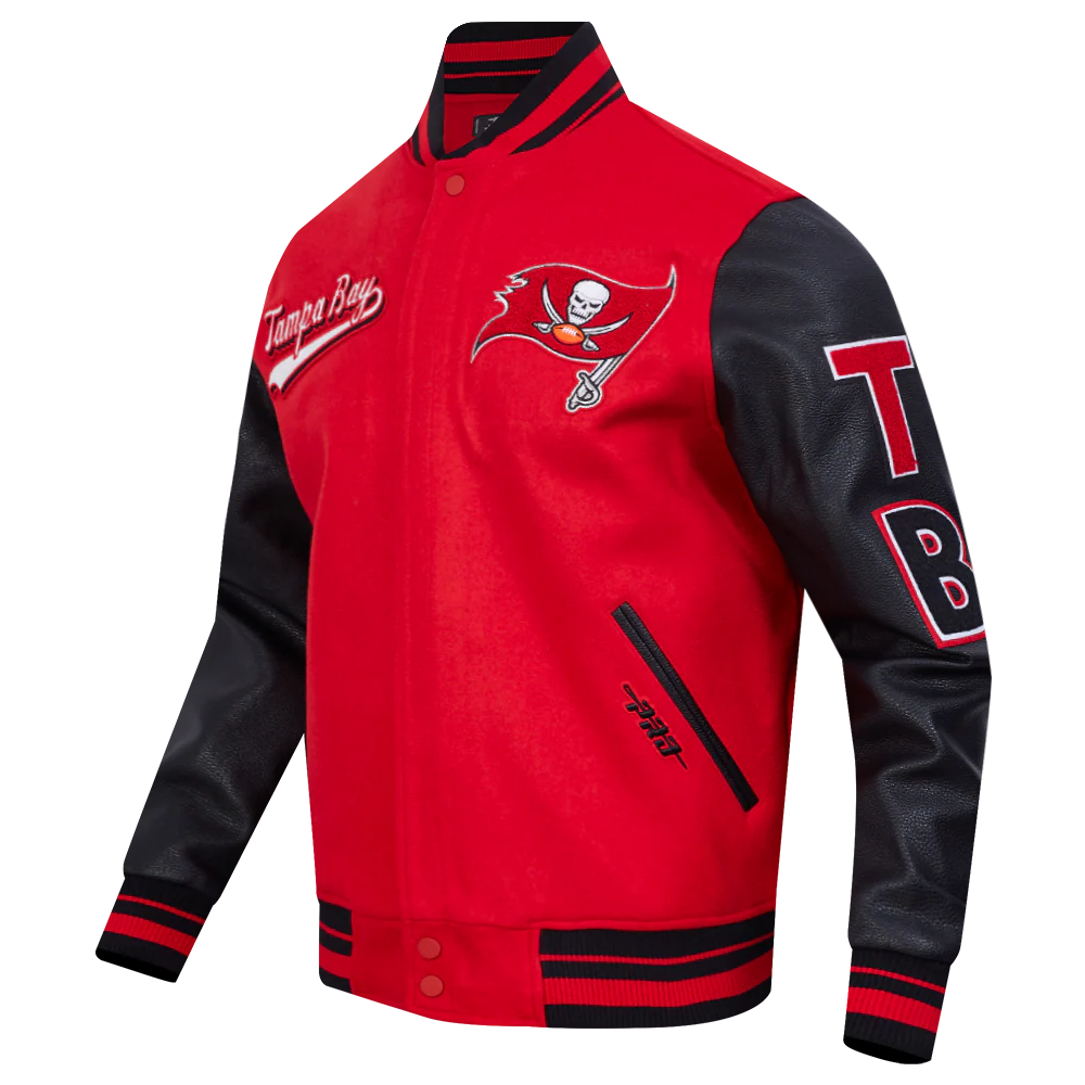 NFL TAMPA BAY BUCCANEERS SCRIPT TAIL MEN'S RIB WOOL VARSITY (RED/BLACK) - Image 3