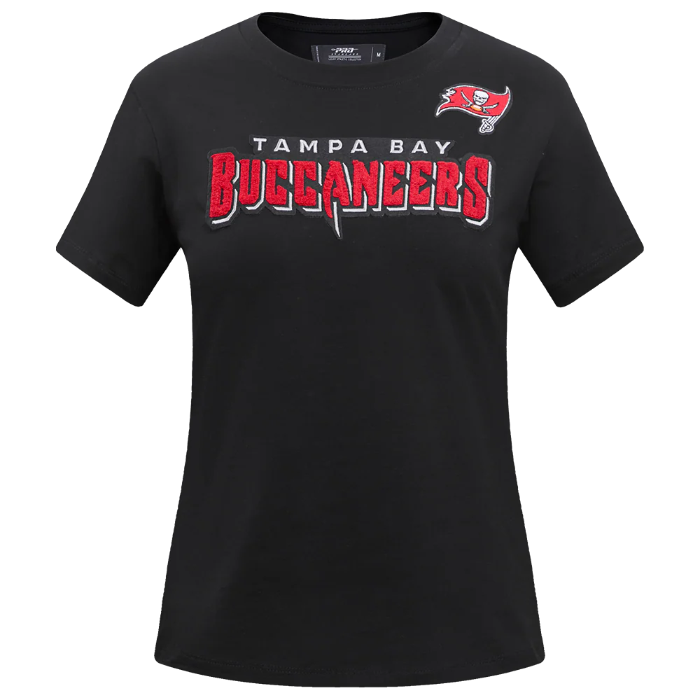NFL TAMPA BAY BUCCANEERS CLASSIC SHORT SLEEVE WOMEN'S SLIM FIT TEE (BLACK)