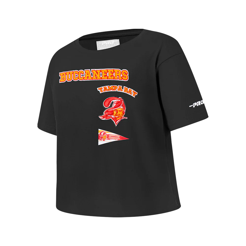 NFL TAMPA BAY BUCCANEERS RETRO CLASSIC BIG GIRLS SHORT SLEEVE BOXY TEE (BLACK) - Image 2