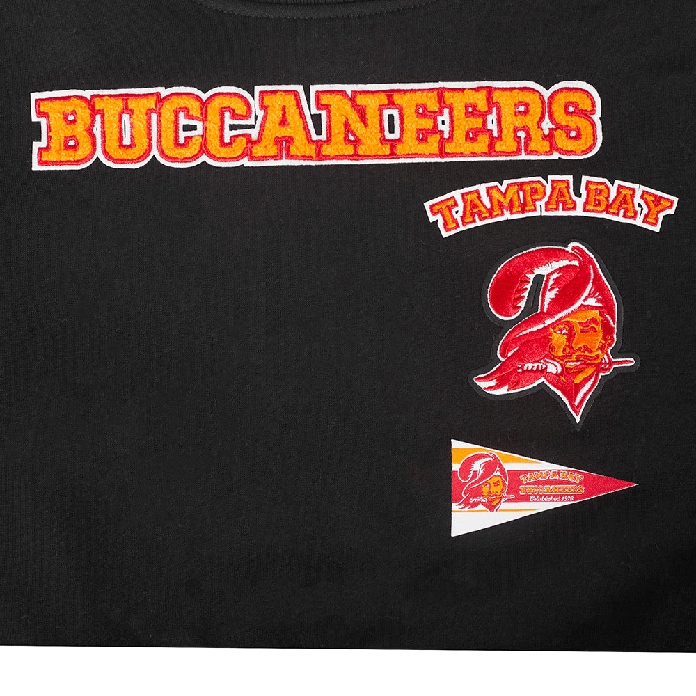NFL TAMPA BAY BUCCANEERS RETRO CLASSIC BIG GIRLS RIB FLEECE CREWNECK (BLACK) - Image 8