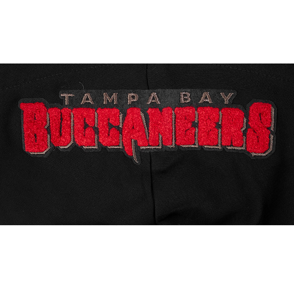 NFL TAMPA BAY BUCCANEERS MASHUP WOMEN'S RIB CROPPED PO HOODIE (BLACK/RED/BLACK) - Image 12
