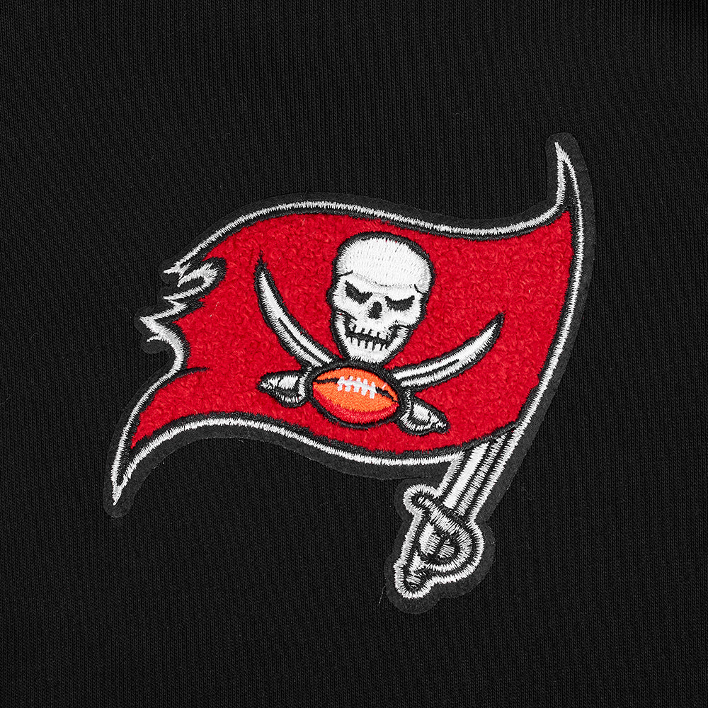 NFL TAMPA BAY BUCCANEERS MASHUP WOMEN'S RIB CROPPED PO HOODIE (BLACK/RED/BLACK) - Image 13