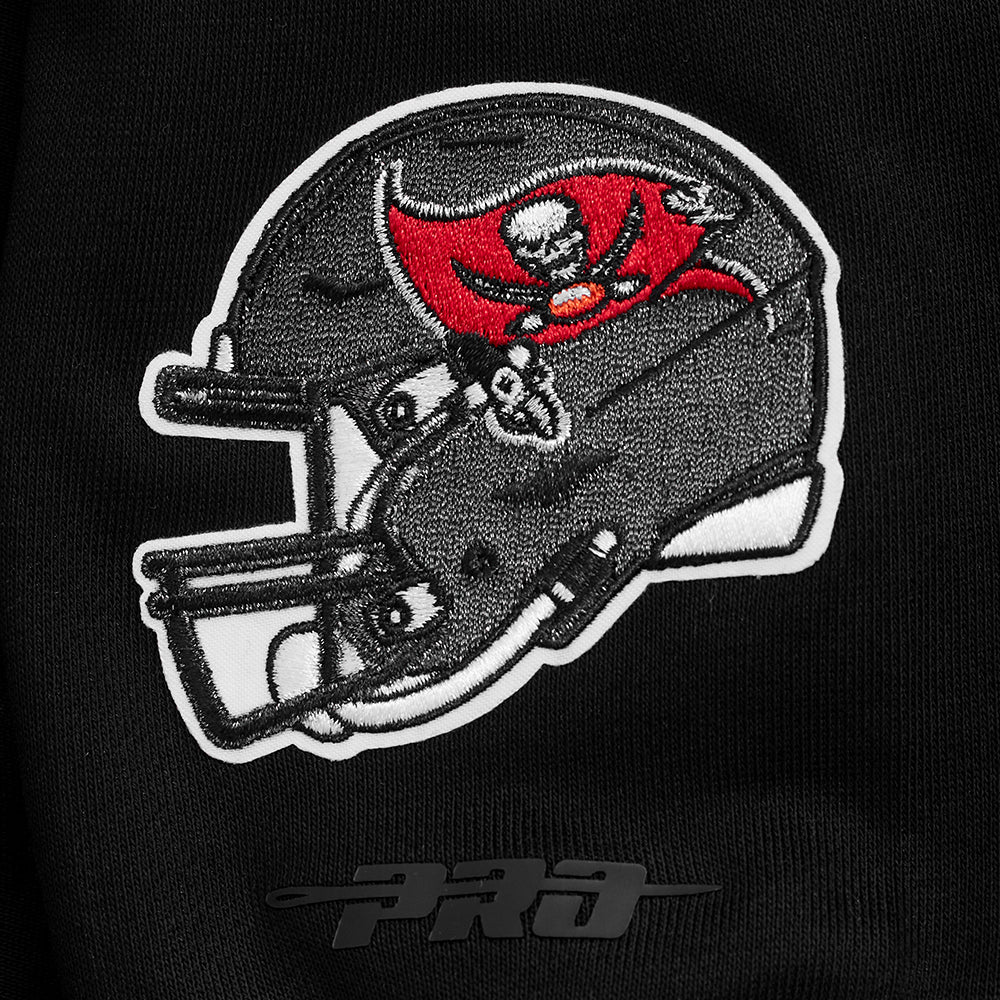 NFL TAMPA BAY BUCCANEERS MASHUP WOMEN'S RIB CROPPED PO HOODIE (BLACK/RED/BLACK) - Image 7