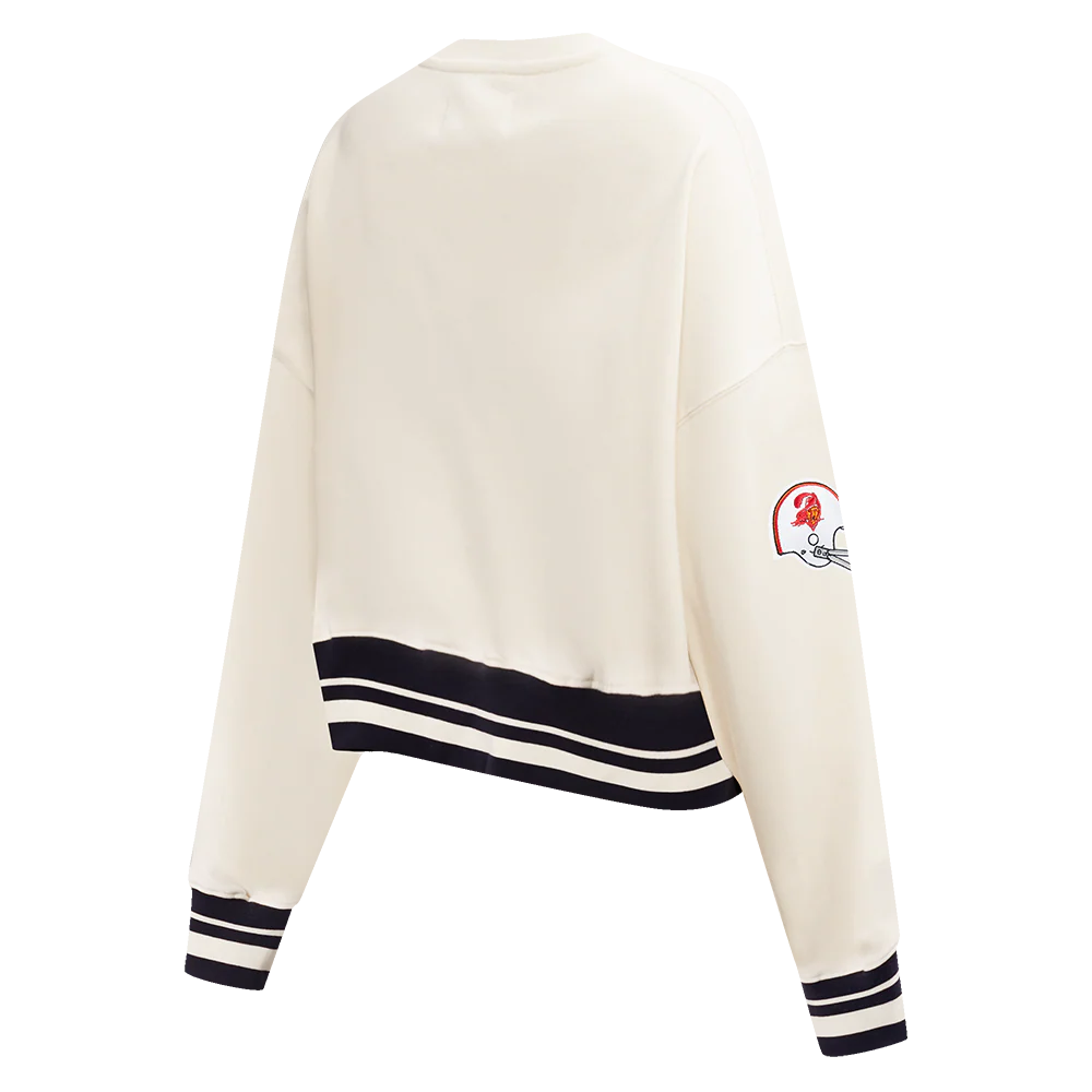 NFL TAMPA BAY BUCCANEERS RETRO CLASSIC WOMEN'S CREWNECK (EGGSHELL/BLACK) - Image 10