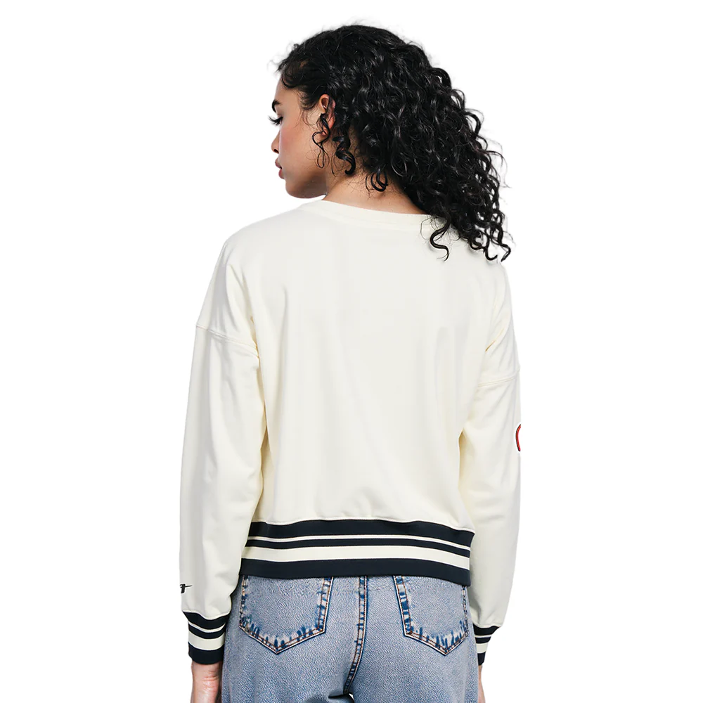 NFL TAMPA BAY BUCCANEERS RETRO CLASSIC WOMEN'S CREWNECK (EGGSHELL/BLACK) - Image 2