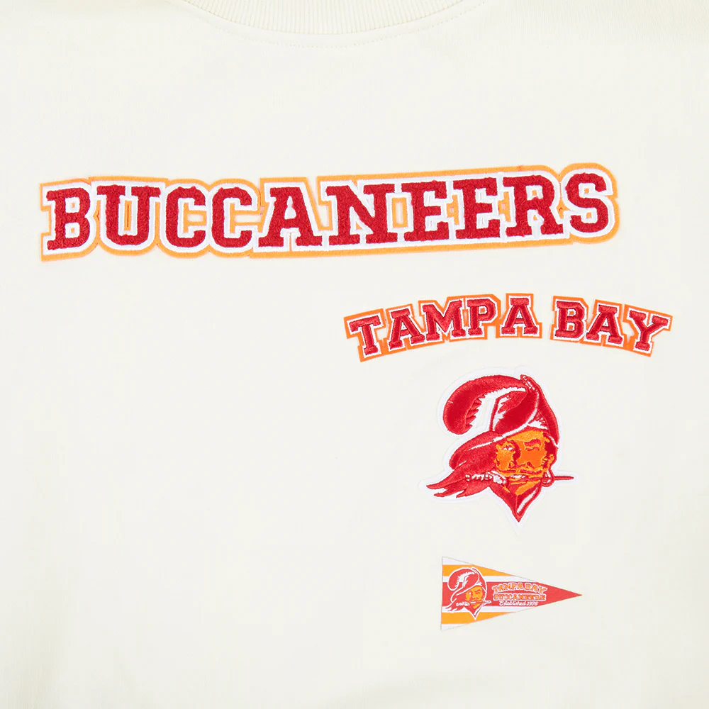 NFL TAMPA BAY BUCCANEERS RETRO CLASSIC WOMEN'S CREWNECK (EGGSHELL/BLACK) - Image 6