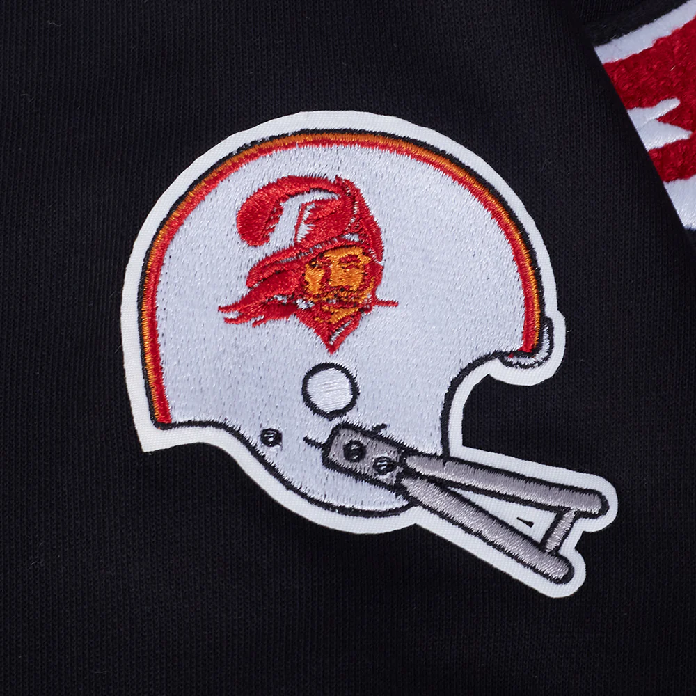 NFL TAMPA BAY BUCCANEERS RETRO CLASSIC WOMEN'S CROPPED PO HOODIE (BLACK) - Image 6