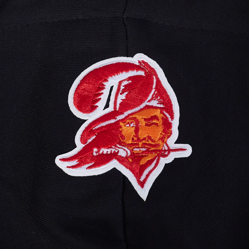 NFL TAMPA BAY BUCCANEERS RETRO CLASSIC WOMEN'S CROPPED PO HOODIE (BLACK) - Image 7