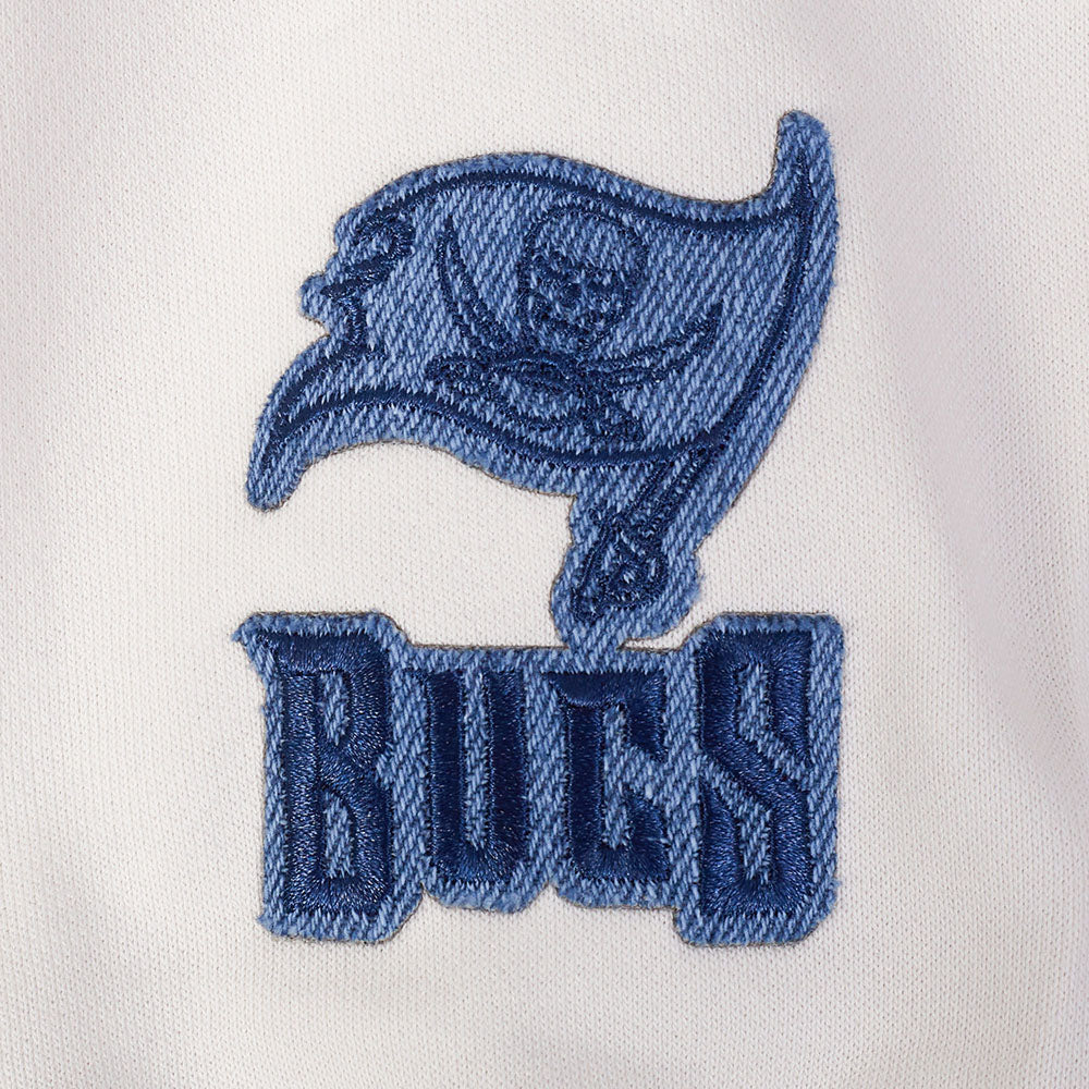 NFL TAMPA BAY BUCCANEERS VARSITY BLUES WOMEN'S  FLC CREWNECK (LINEN) - Image 5