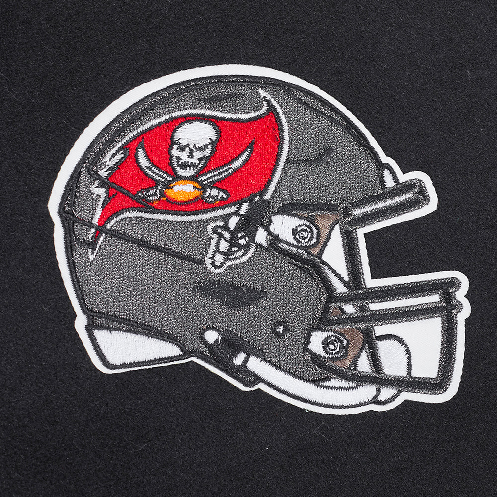 NFL TAMPA BAY BUCCANEERS CLASSIC WOMEN'S WOOL VARSITY JACKET (BLACK/WHITE) - Image 5