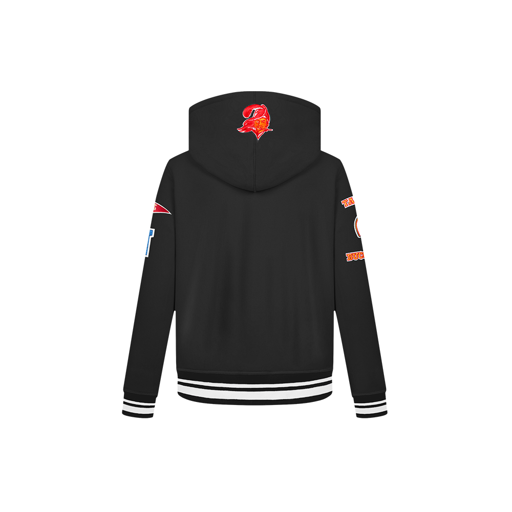 NFL TAMPA BAY BUCCANEERS RETRO CLASSIC LITTLE BOYS RIB FLEECE PULLOVER HOODIE (BLACK) - Image 3