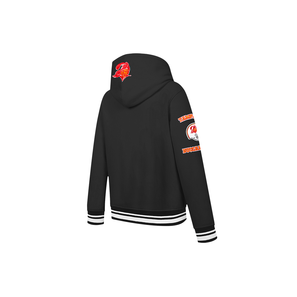 NFL TAMPA BAY BUCCANEERS RETRO CLASSIC LITTLE BOYS RIB FLEECE PULLOVER HOODIE (BLACK) - Image 4