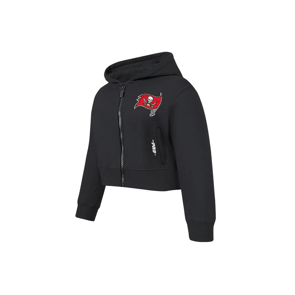 NFL TAMPA BAY BUCCANEERS CLASSIC LITTLE GIRLS  FLEECE FULL ZIP HOODIE (BLACK) - Image 2