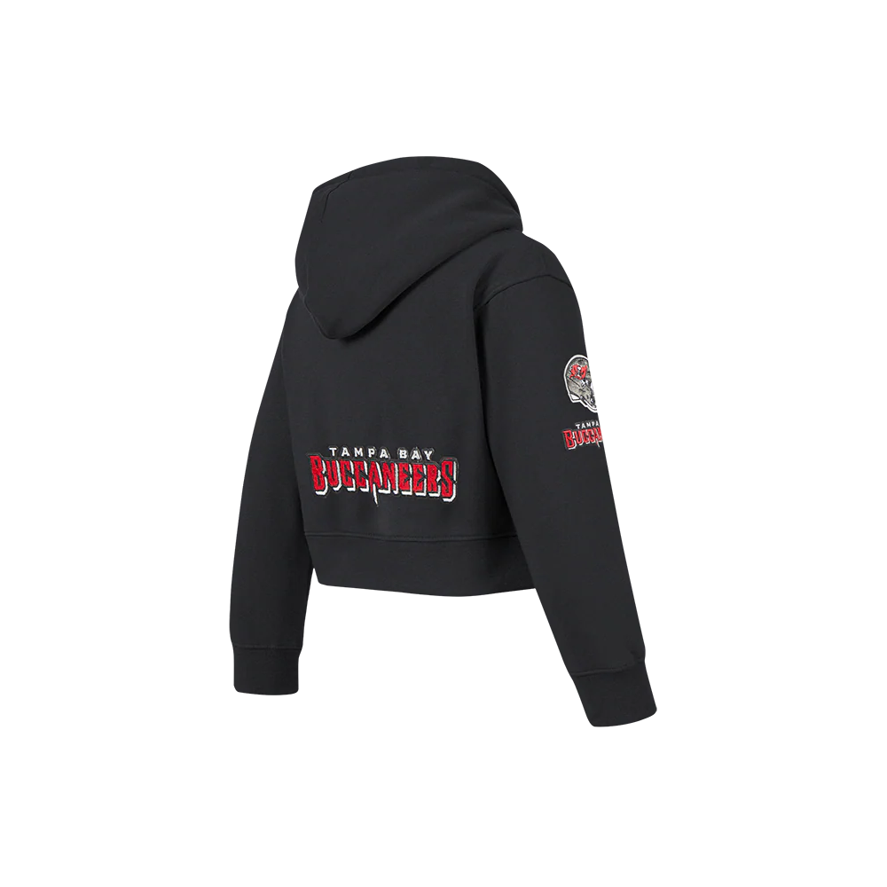 NFL TAMPA BAY BUCCANEERS CLASSIC LITTLE GIRLS  FLEECE FULL ZIP HOODIE (BLACK) - Image 4