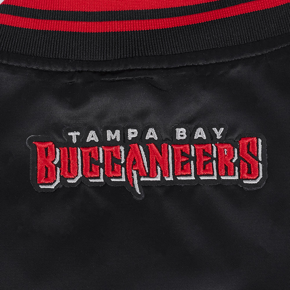 NFL TAMPA BAY BUCCANEERS SCRIPT TAIL WOMEN'S SATIN JACKET (BLACK/RED/BLACK) - Image 7