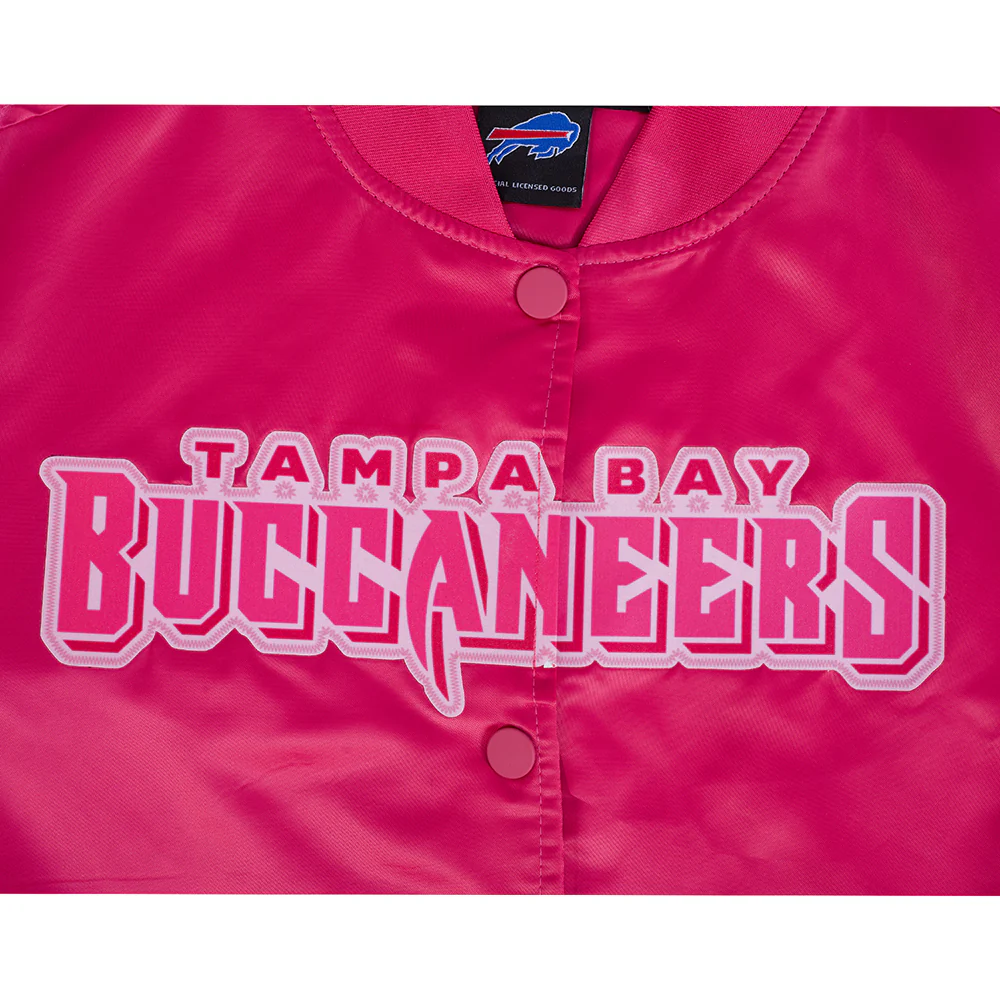 NFL TAMPA BAY BUCCANEERS TRIPLE PINK WOMEN'S SATIN JACKET (BEETROOT PURPLE) - Image 5