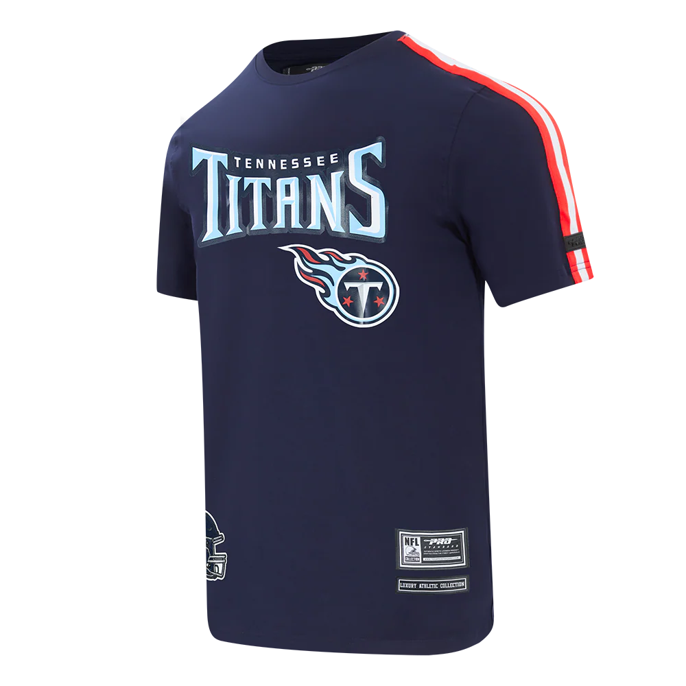 NFL TENNESSEE TITANS CLASSIC MESH STRIPED MEN'S TEE (MIDNIGHT NAVY/RED) - Image 10