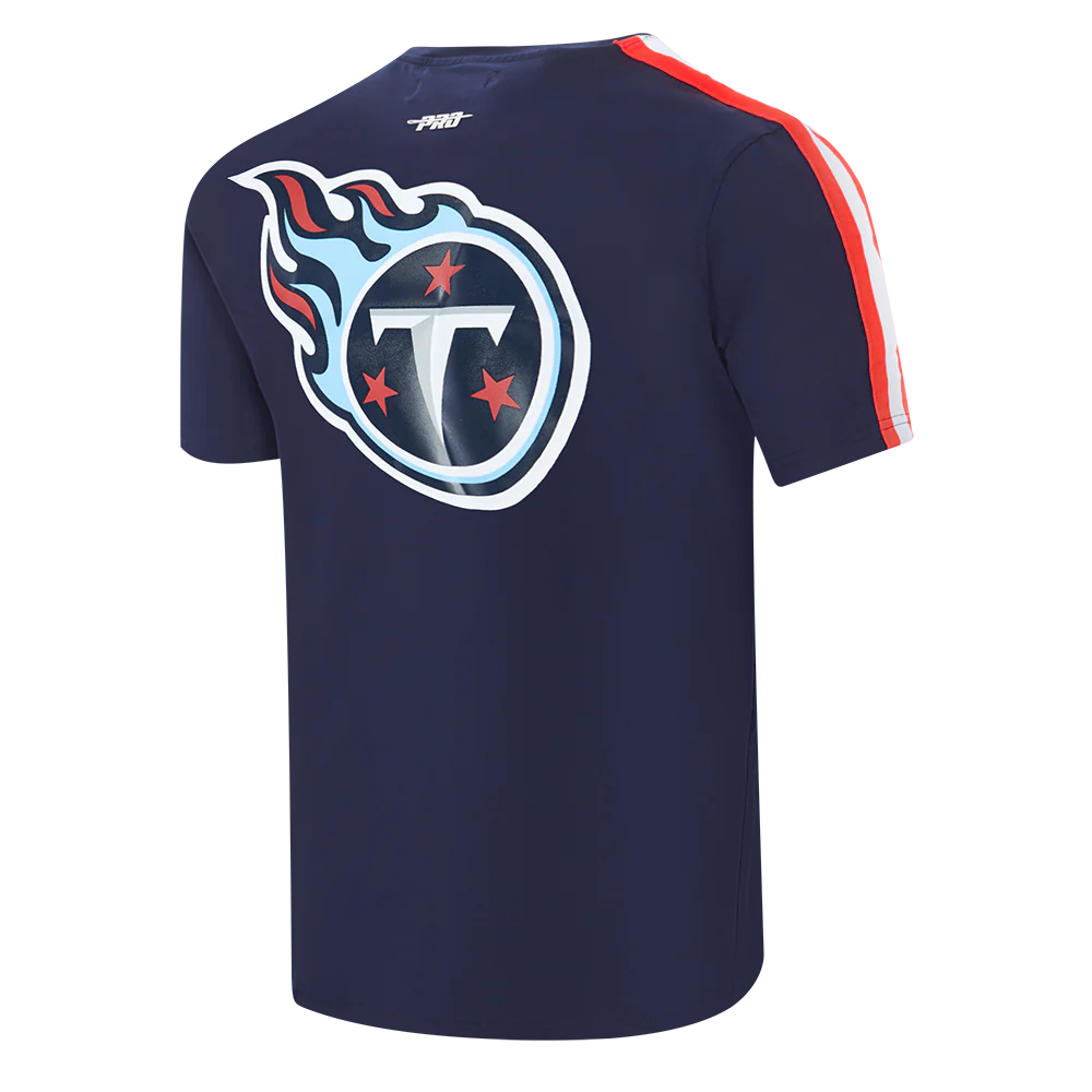 NFL TENNESSEE TITANS CLASSIC MESH STRIPED MEN'S TEE (MIDNIGHT NAVY/RED) - Image 11