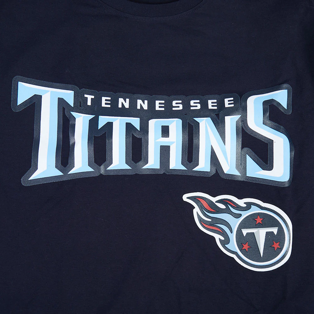 NFL TENNESSEE TITANS CLASSIC MESH STRIPED MEN'S TEE (MIDNIGHT NAVY/RED) - Image 6