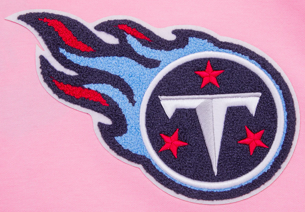 NFL TENNESSEE TITANS CLASSIC CHENILLE DOUBLE KNIT PULLOVER HOODIE (PINK) - Image 7
