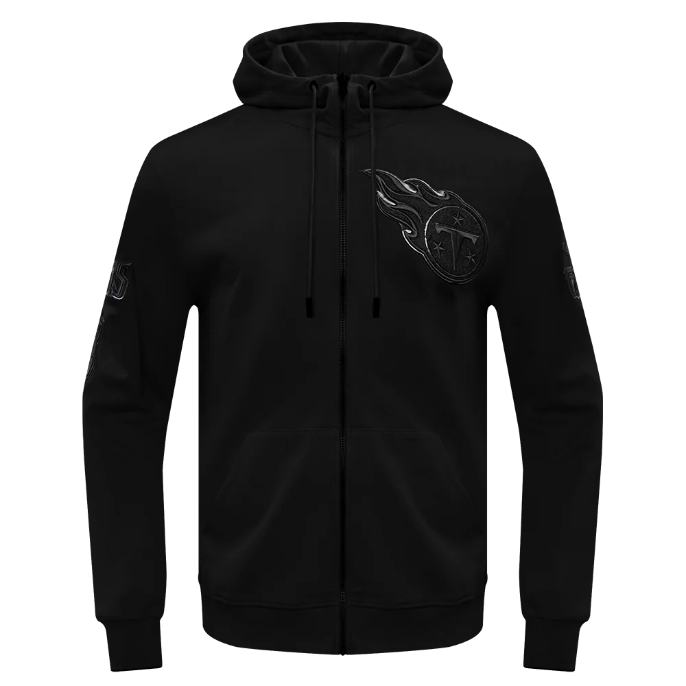 NFL TENNESSEE TITANS TRIPLE BLACK MEN'S DK FZ HOODIE (TRIPLE BLACK)