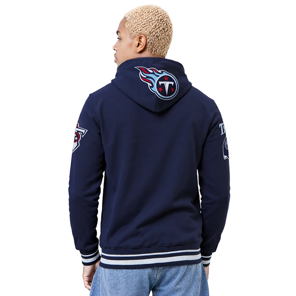 NFL TENNESSEE TITANS MASHUP MEN'S RIB PO HOODIE (MIDNIGHT NAVY) - Image 9