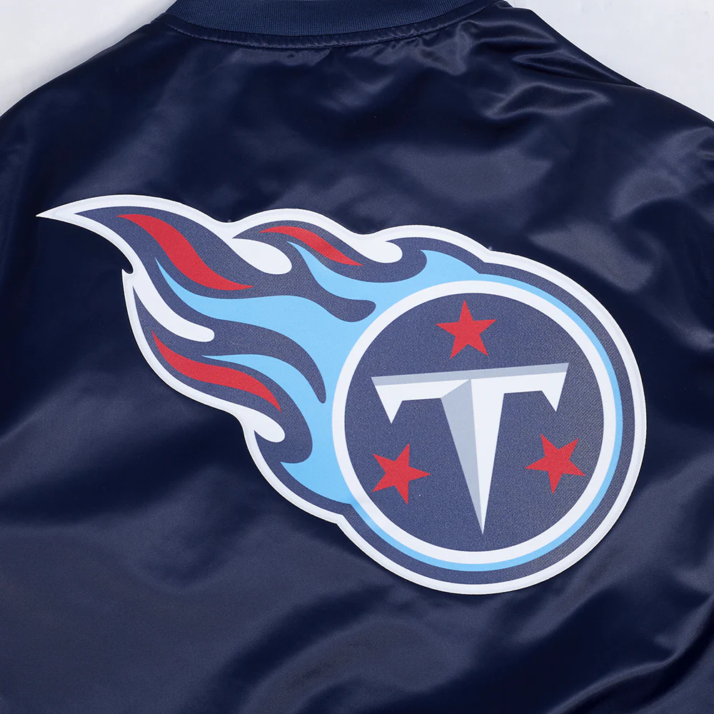 NFL TENNESSEE TITANS SCRIPT TAIL MEN'S SATIN JACKET (MIDNIGHT NAVY) - Image 11