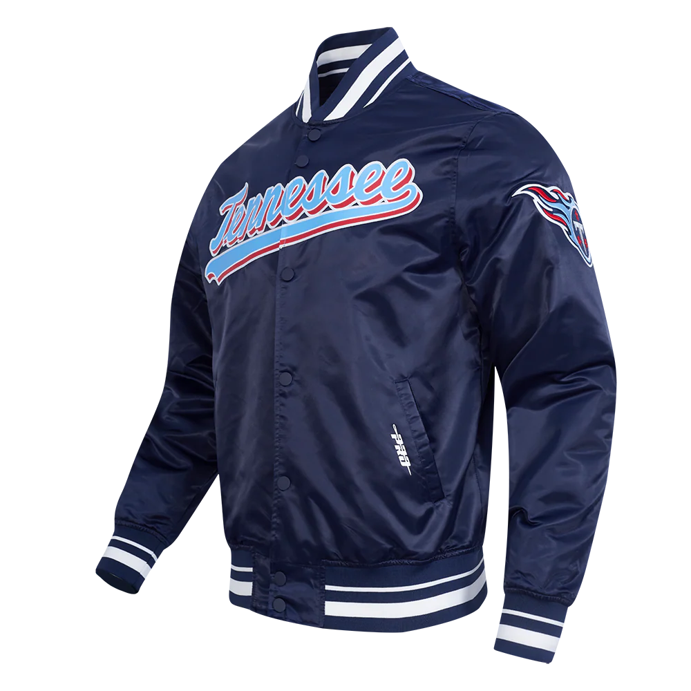 NFL TENNESSEE TITANS SCRIPT TAIL MEN'S SATIN JACKET (MIDNIGHT NAVY) - Image 6