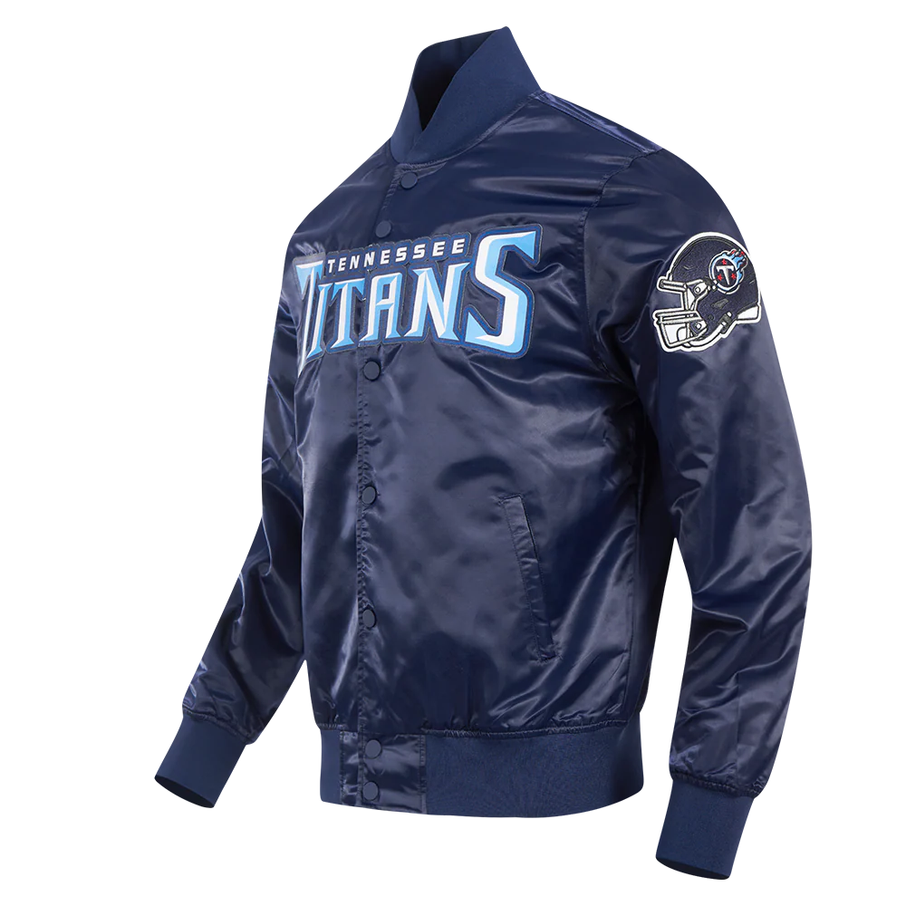 NFL TENNESSEE TITANS BIG LOGO MEN'S SATIN JACKET (MIDNIGHT NAVY) - Image 2