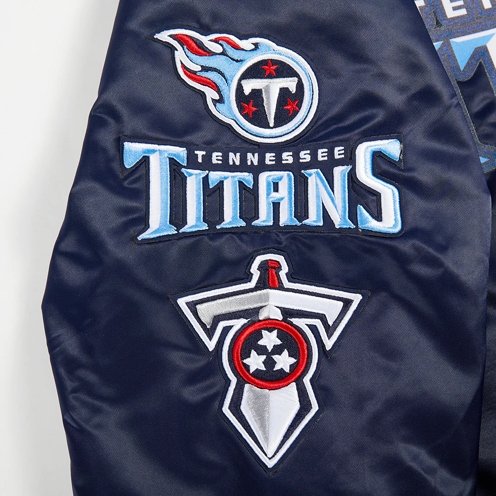 NFL TENNESSEE TITANS BIG LOGO MEN'S SATIN JACKET (MIDNIGHT NAVY) - Image 7
