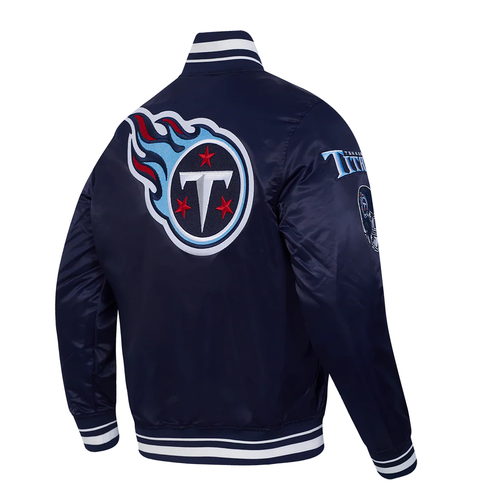 NFL TENNESSEE TITANS MASHUP MEN'S RIB SATIN JACKET (MIDNIGHT NAVY) - Image 4