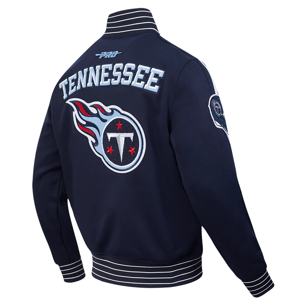 NFL TENNESSEE TITANS PRO GAME DAY MEN'S DBL KNIT JACKET (MIDNIGHT NAVY/WHITE) - Image 13