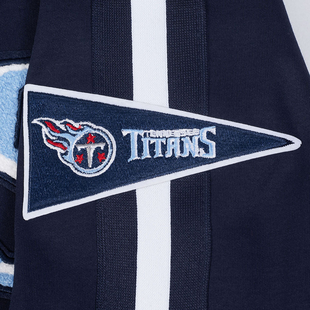 NFL TENNESSEE TITANS PRO GAME DAY MEN'S DBL KNIT JACKET (MIDNIGHT NAVY/WHITE) - Image 6