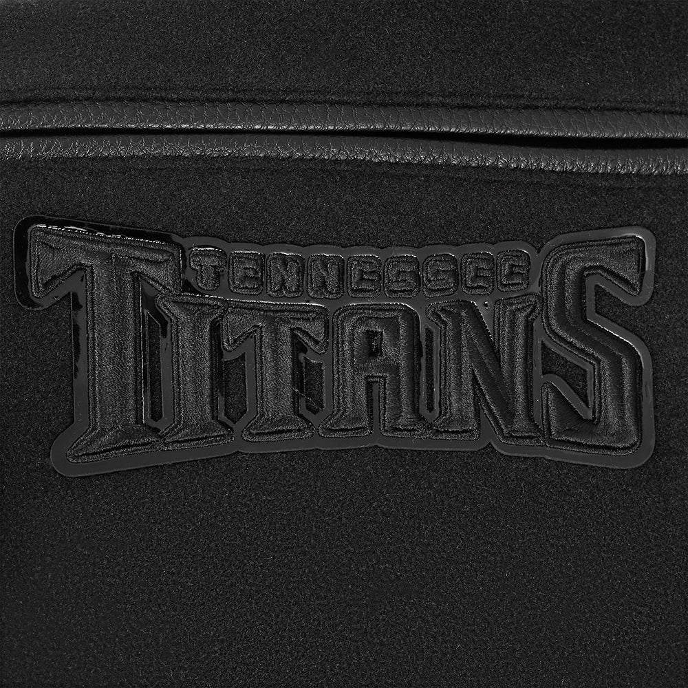 NFL TENNESSEE TITANS TRIPLE TRIPLE BLACK WOOL MEN'S VARSITY JACKET (TRIPLE BLACK) - Image 6