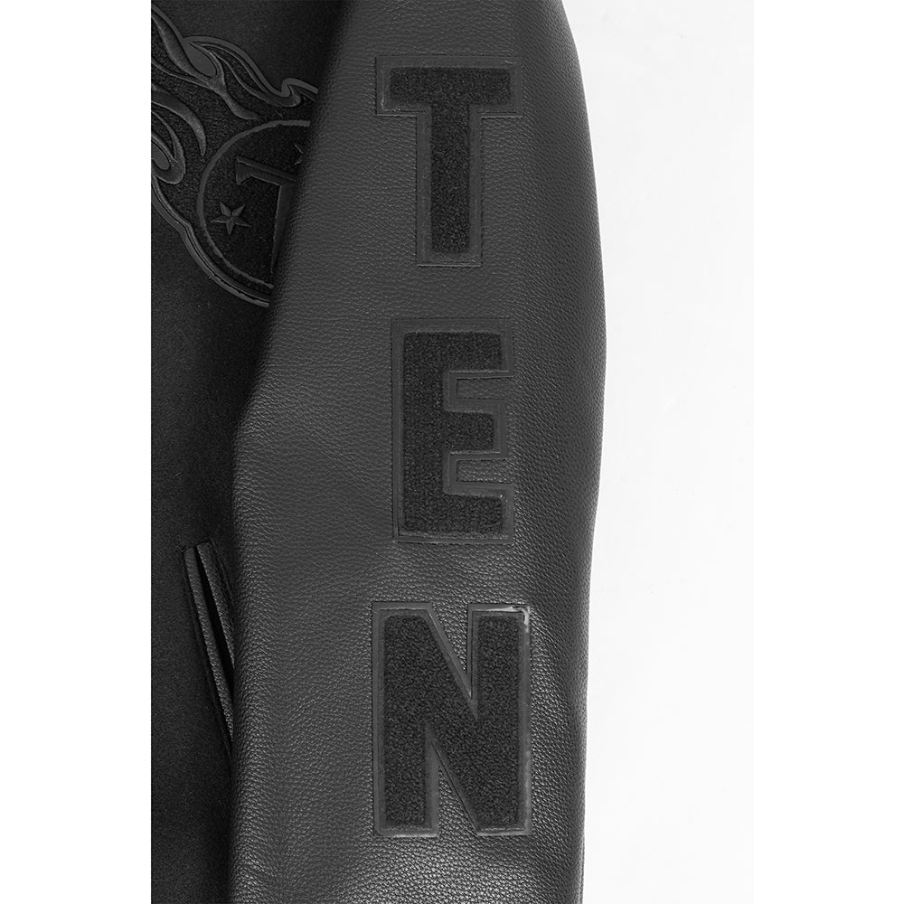 NFL TENNESSEE TITANS TRIPLE TRIPLE BLACK WOOL MEN'S VARSITY JACKET (TRIPLE BLACK) - Image 7