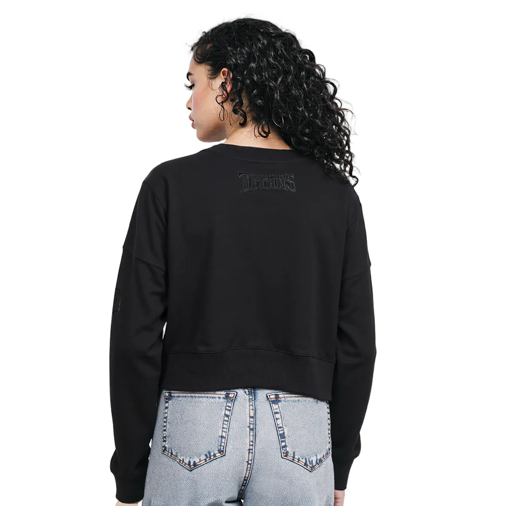 NFL TENNESSEE TITANS TRIPLE BLACK WOMEN'S FLC CREWNECK (TRIPLE BLACK WOMEN'S) - Image 2