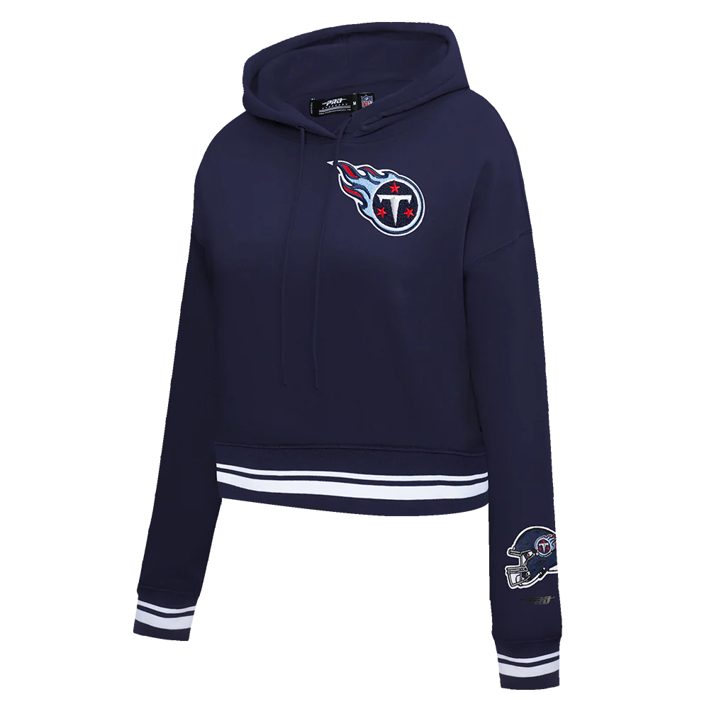 NFL TENNESSEE TITANS MASHUP WOMEN'S RIB CROPPED PO HOODIE (MIDNIGHT NAVY) - Image 10