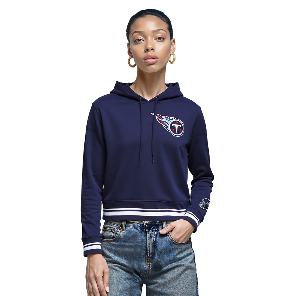 NFL TENNESSEE TITANS MASHUP WOMEN'S RIB CROPPED PO HOODIE (MIDNIGHT NAVY) - Image 8