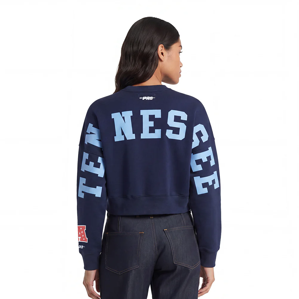 NFL TENNESSEE TITANS WINGSPAN WOMEN'S FLC CREWNECK (MIDNIGHT NAVY)