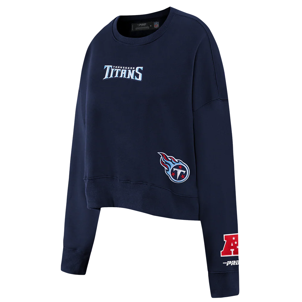 NFL TENNESSEE TITANS WINGSPAN WOMEN'S FLC CREWNECK (MIDNIGHT NAVY) - Image 4
