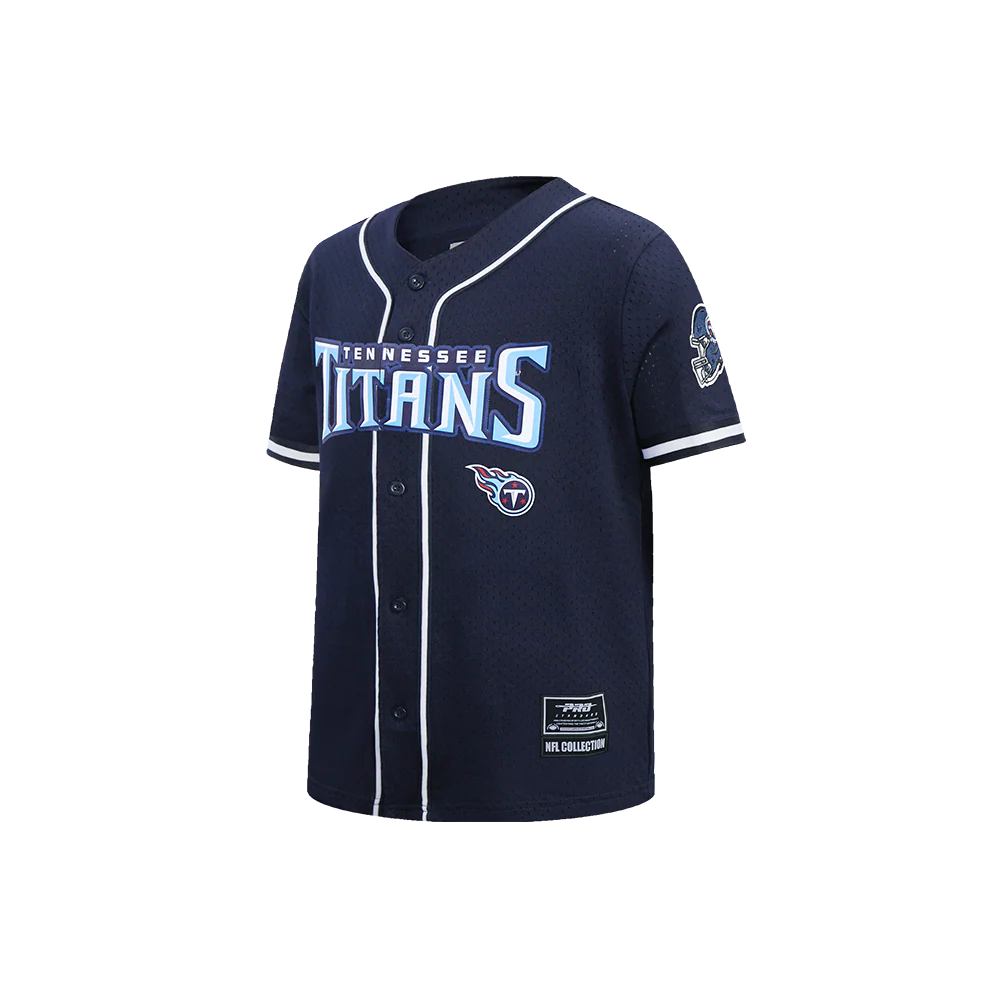 NFL TENNESSEE TITANS CLASSIC LITTLE BOY'S MESH BUTTON DOWN SHIRT (MIDNIGHT NAVY) - Image 3