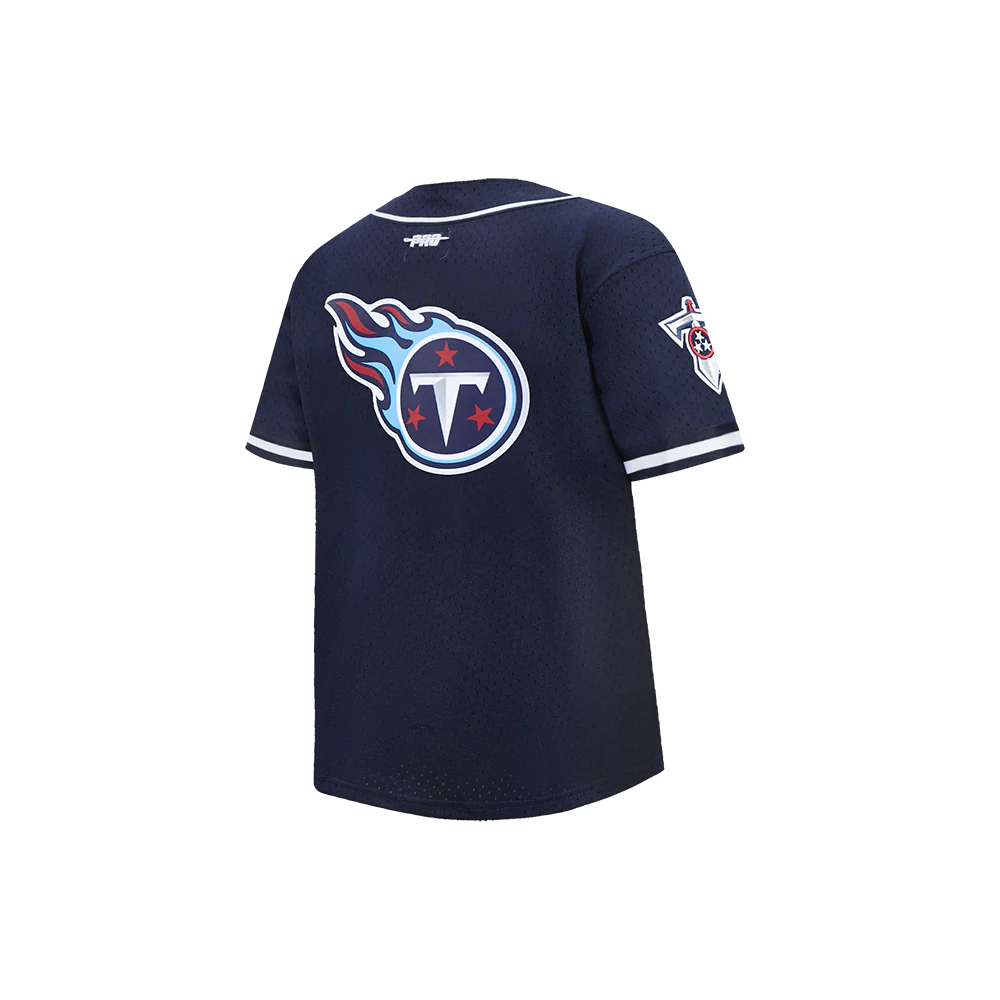 NFL TENNESSEE TITANS CLASSIC LITTLE BOY'S MESH BUTTON DOWN SHIRT (MIDNIGHT NAVY) - Image 4