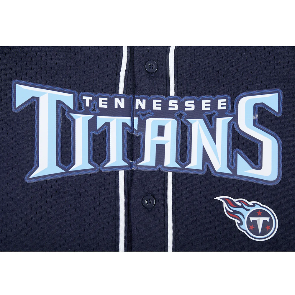 NFL TENNESSEE TITANS CLASSIC LITTLE BOY'S MESH BUTTON DOWN SHIRT (MIDNIGHT NAVY) - Image 7