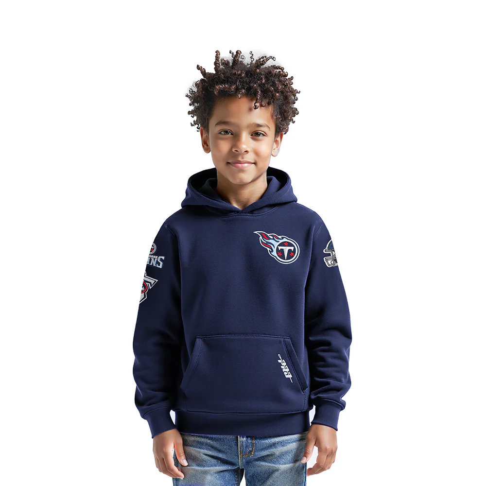 NFL TENNESSEE TITANS CLASSIC LITTLE BOYS FLEECE PULLOVER HOODIE (MIDNIGHT NAVY)