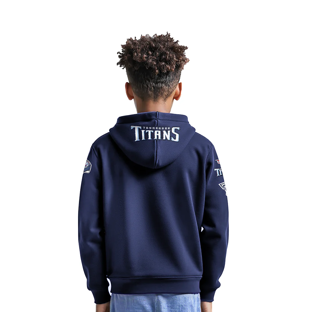 NFL TENNESSEE TITANS CLASSIC LITTLE BOYS FLEECE PULLOVER HOODIE (MIDNIGHT NAVY) - Image 2