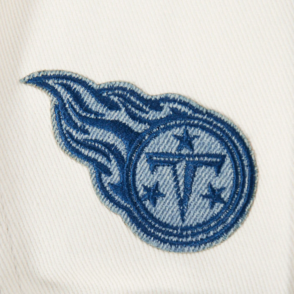 NFL TENNESSEE TITANS VARSITY BLUES WOMEN'S DENIM VARSITY JACKET (DENIM/LINEN) - Image 14