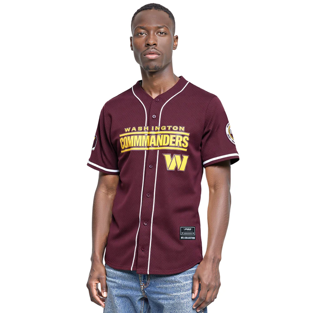 NFL WASHINGTON COMMANDERS CLASSIC MEN'S MESH BUTTON DOWN JERSEY (WINE) - Image 10