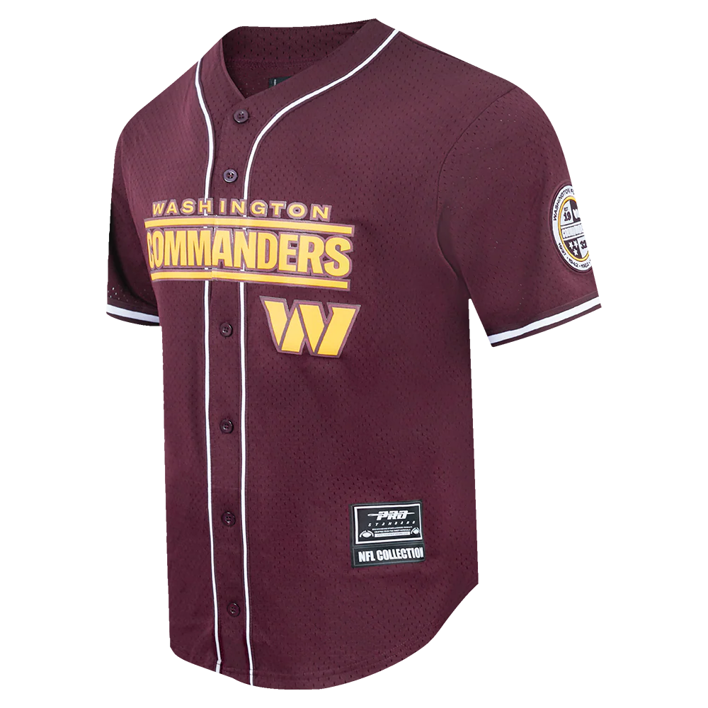 NFL WASHINGTON COMMANDERS CLASSIC MEN'S MESH BUTTON DOWN JERSEY (WINE) - Image 3