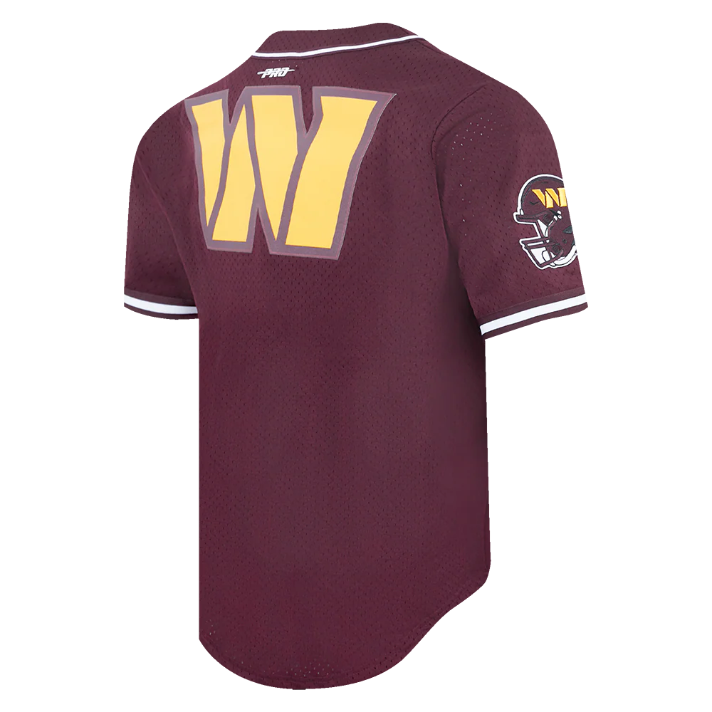 NFL WASHINGTON COMMANDERS CLASSIC MEN'S MESH BUTTON DOWN JERSEY (WINE) - Image 4